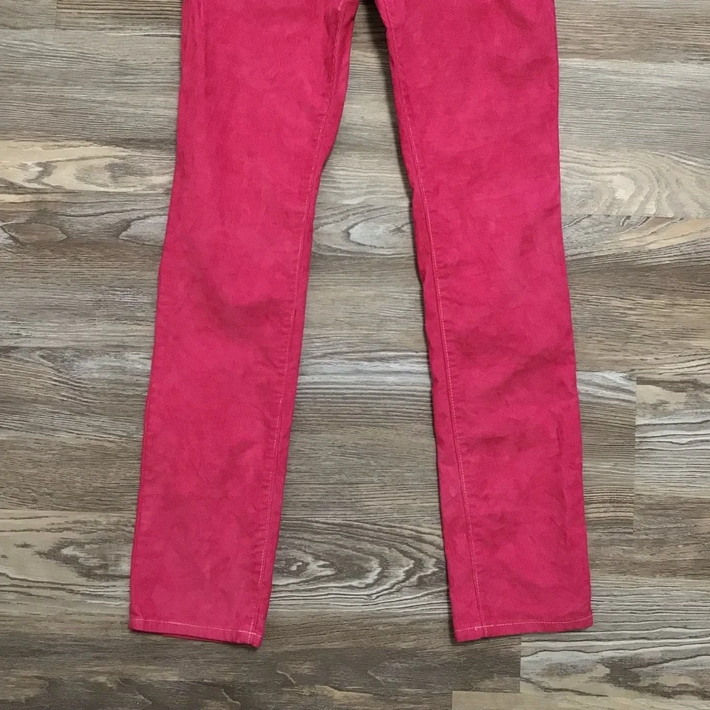 Old Navy Custom Hot Pink Dyed Tapered Leg Corduroy Adjustable Waist Pants 16